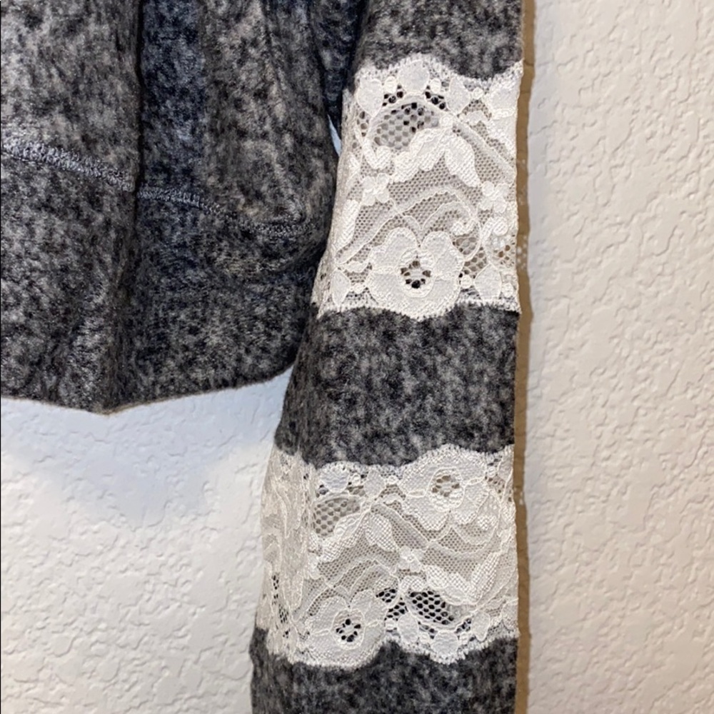 NWT Kooples Sport Gray Sweet Fleece & Lace - small - Picture 4 of 4